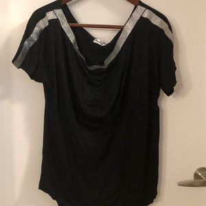 Lovely black shirt 👚 with silver detailing